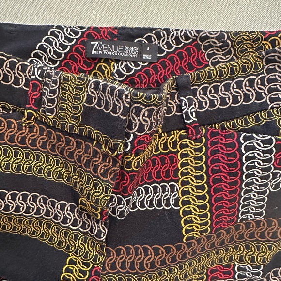 7th Ave design studio NY&Co geometric pants size 8 - Picture 2 of 3
